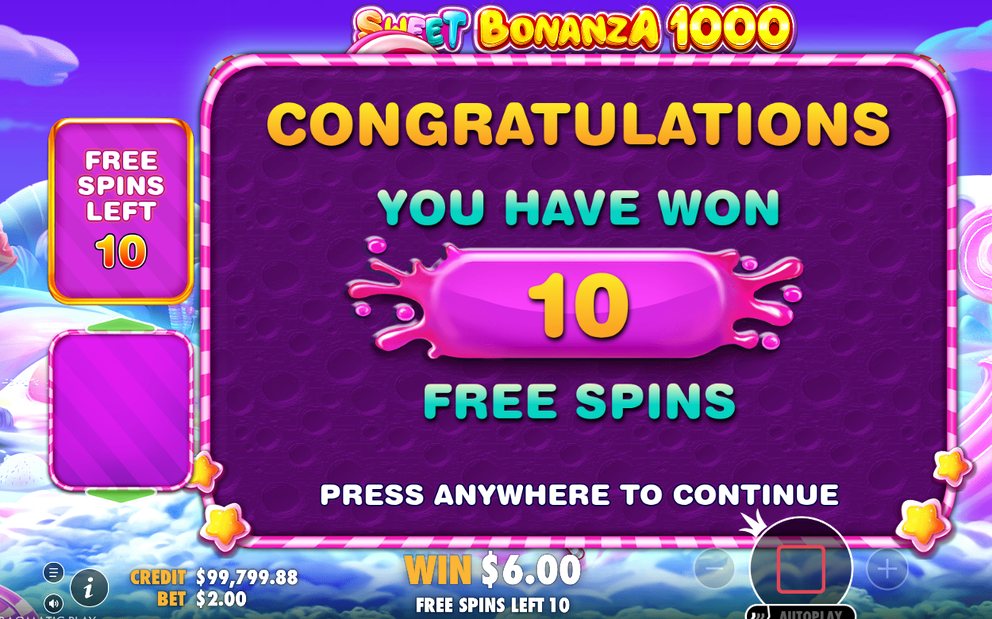 Free Spins counter with multiplier bombs on the reels